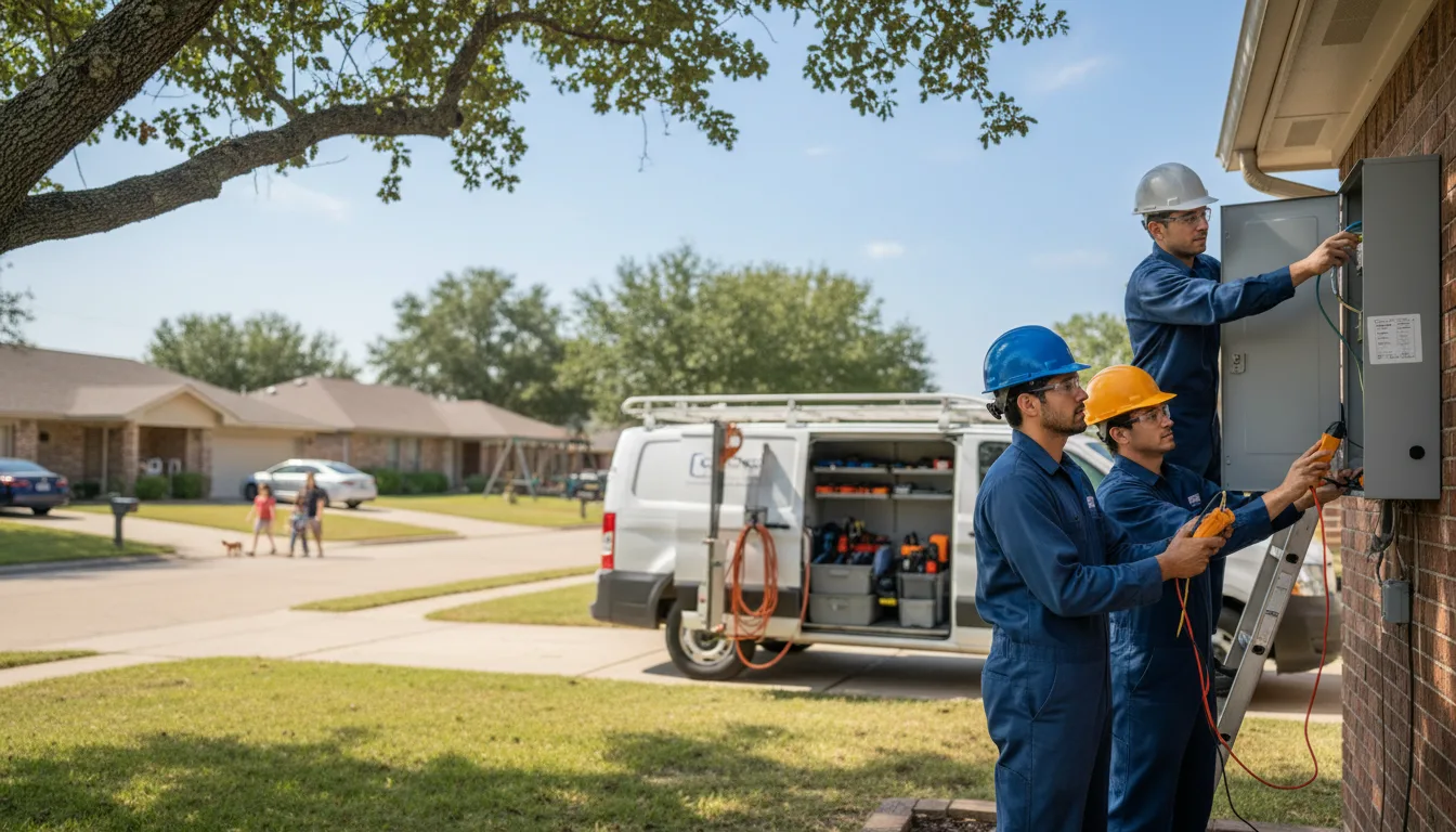 Certified electrician providing emergency electrical services in Frost, TX